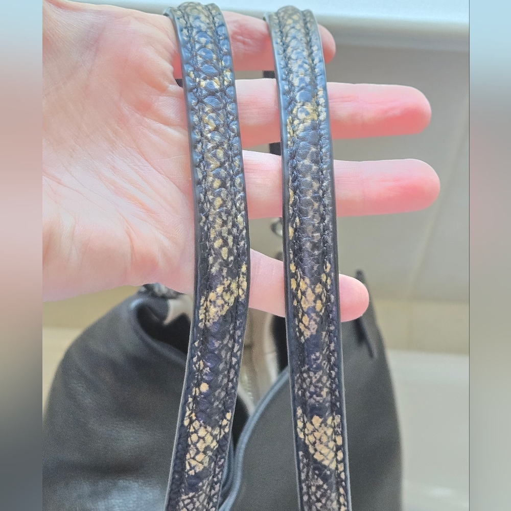 COACH 2016 Phoebe Hobo Colorblock Exotic/Snakeskin Trim Leather Shoulder Bag - Picture 4 of 16